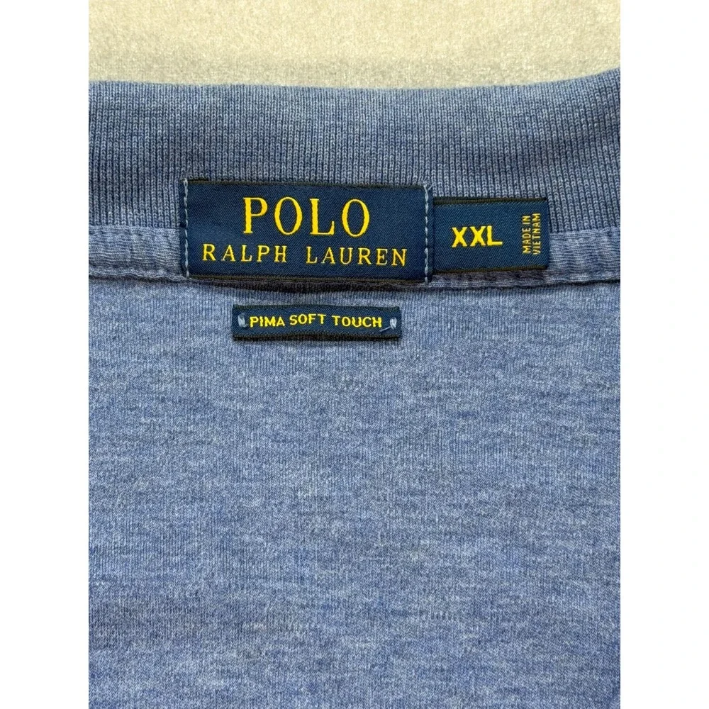Polo Ralph Lauren Pima Soft Touch Men Polo Shirt XXL Blue Flesh Pony